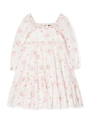 NEEDLE & THREAD KIDS floral-print tiered dress - White