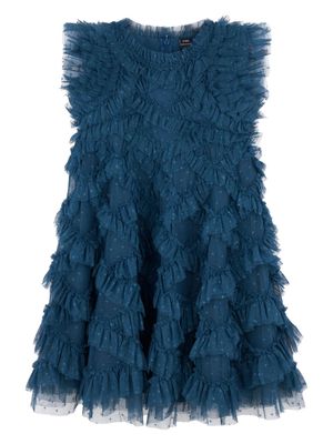 NEEDLE & THREAD KIDS Genevieve layered ruffled tulle dress - Blue