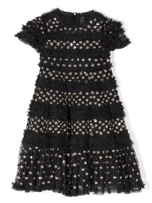 NEEDLE & THREAD KIDS sequin-embellished ruffled dress - Black