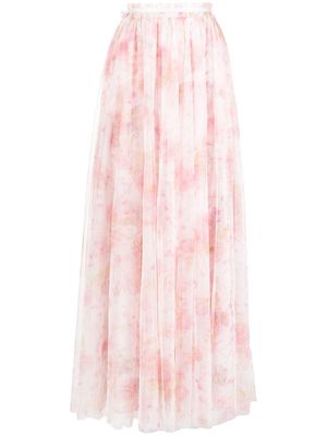 Needle & Thread layered floral-print maxi skirt - Pink
