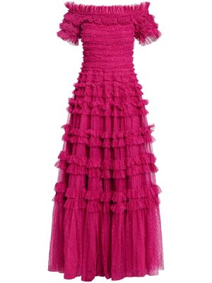 Needle & Thread Lisette ruffled gown - Pink