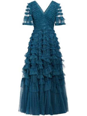 Needle & Thread Marilla ruffled gown - Blue