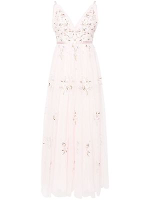 Needle & Thread Petunia floral-embellished gown - Pink