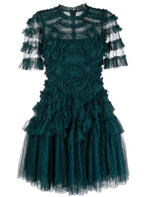 Needle & Thread ruffle mini dress - Blue