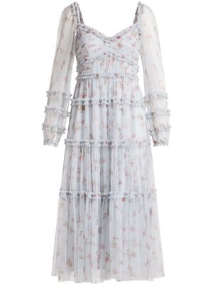 Needle & Thread Scatter Ditsy floral-print midi dress - Blue