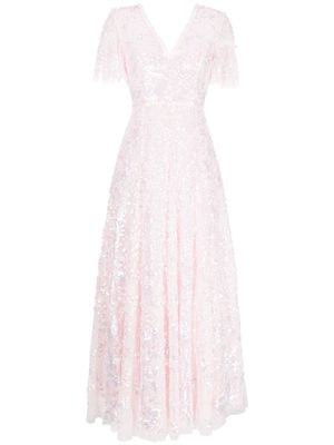 Needle & Thread sequin-embellished gown - Pink
