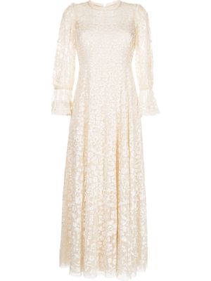 Needle & Thread sequin-embellished midi dress - White