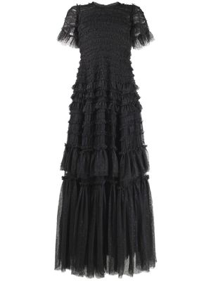 Needle & Thread short-sleeve maxi dress - GRAPHITE