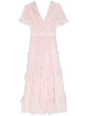 Needle & Thread Spiral sequined dress - Pink