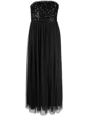 Needle & Thread strapless sequin gown - Grey