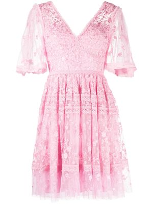 Needle & Thread Sweetheart lace minidress - Pink