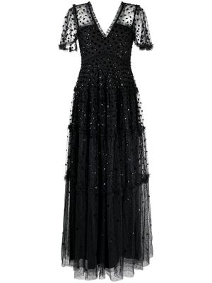 Needle & Thread Thea sequin-embellished gown - Black