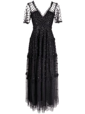 Needle & Thread Thea sequined maxi dress - Black