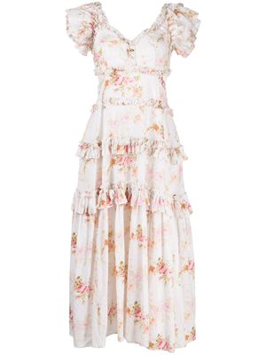Needle & Thread Trailing Blooms backless gown - Pink