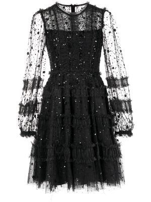 Needle & Thread Violet Shimmer mini-dress - Black