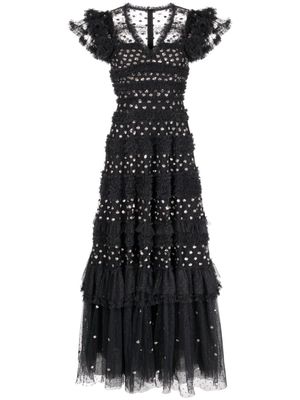 Needle & Thread Vivian V-neck gown - Black