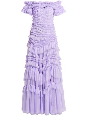 Needle & Thread Wild Rose ruffled gown - Purple