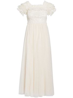 Needle & Thread Wreath sequin-embellished gown - Neutrals