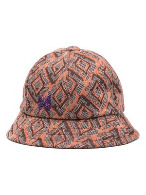 Needles abstract-print bucket hat - Orange