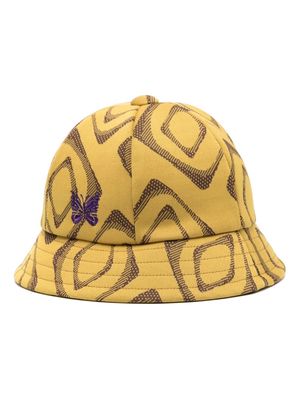 Needles abstract-print bucket hat - Yellow