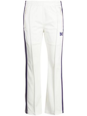 Needles butterfly-embroidered track pants - White