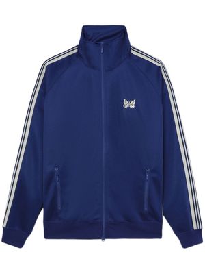 Needles butterfly-embroidery stripe-trim track jacket - Blue