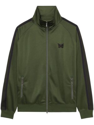 Needles butterfly-embroidery stripe-trim track jacket - Green