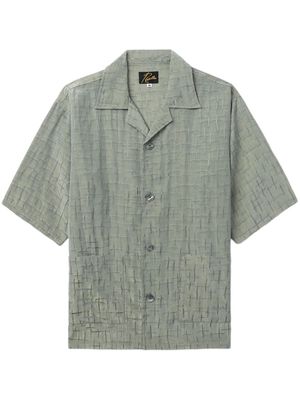 Needles cross-pattern short-sleeve shirt - Grey