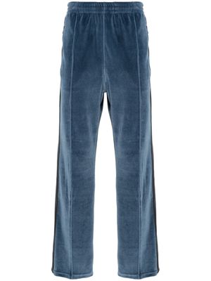Needles elasticated-waist velvet track trousers - Blue