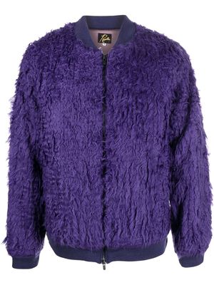 Needles faux-fur bomber jacket - Purple