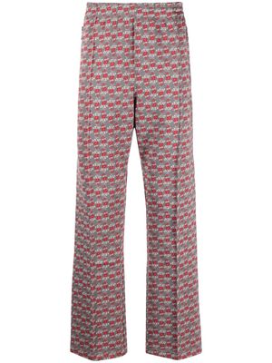 Needles floral-jacquard straight trousers - Grey