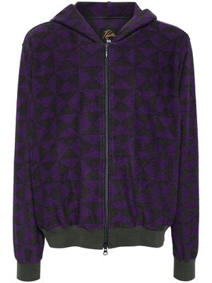 Needles geometric-print hooded jacket - Purple