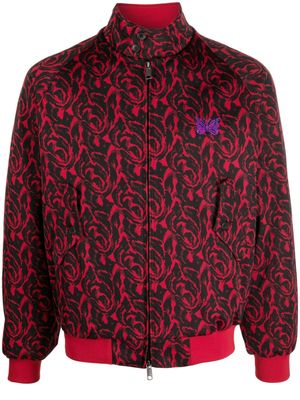 Needles graphic-pattern funnel neck jacket - Red