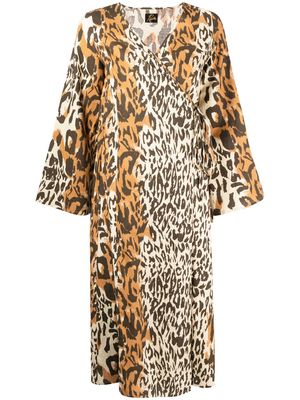 Needles leopard-print wrap dress - Brown