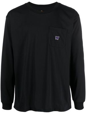 Needles logo-appliqué long-sleeve T-shirt - Black