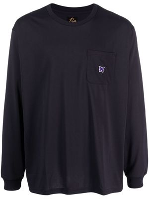 Needles logo-appliqué long-sleeve T-shirt - Purple