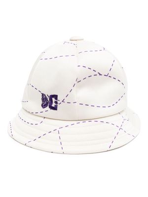 Needles logo-embroidered bucket hat - White