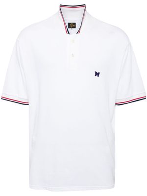 Needles logo-embroidered cotton polo shirt - White