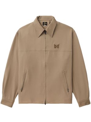 Needles logo-embroidered twill bomber jacket - Neutrals