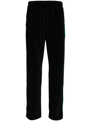 Needles logo-embroidered velour track pants - Black