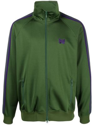 Needles logo-embroidered zip-up bomber jacket - Green