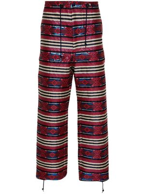 Needles patterned-jacquard straight-leg trousers - Red