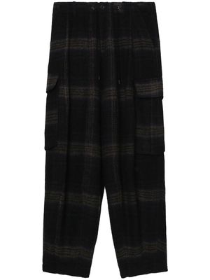 Needles plaid wool cargo trousers - Black
