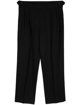 Needles Poly Dobby logo-embroidered straight-leg trousers - Black