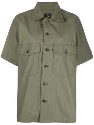 Needles short-sleeve buttoned cotton shirt - Green