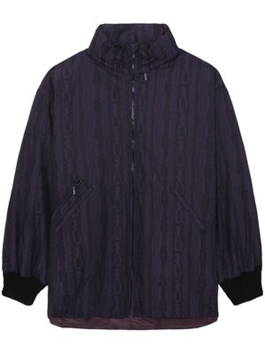 Needles Sur patterned-jacquard down jacket - Purple
