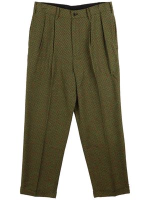 Needles Tucked jacquard tailored trousers - Green