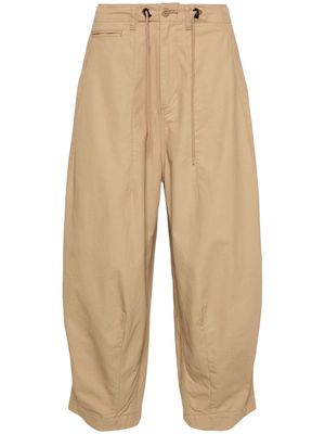 Needles wide-leg cropped cotton trousers - Neutrals