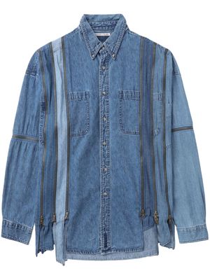 Needles zip-detailing denim shirt - Blue