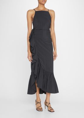 Neena Ruffle Square Neck Gown